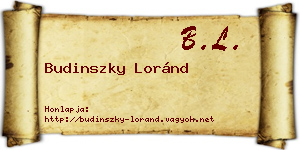 Budinszky Loránd névjegykártya